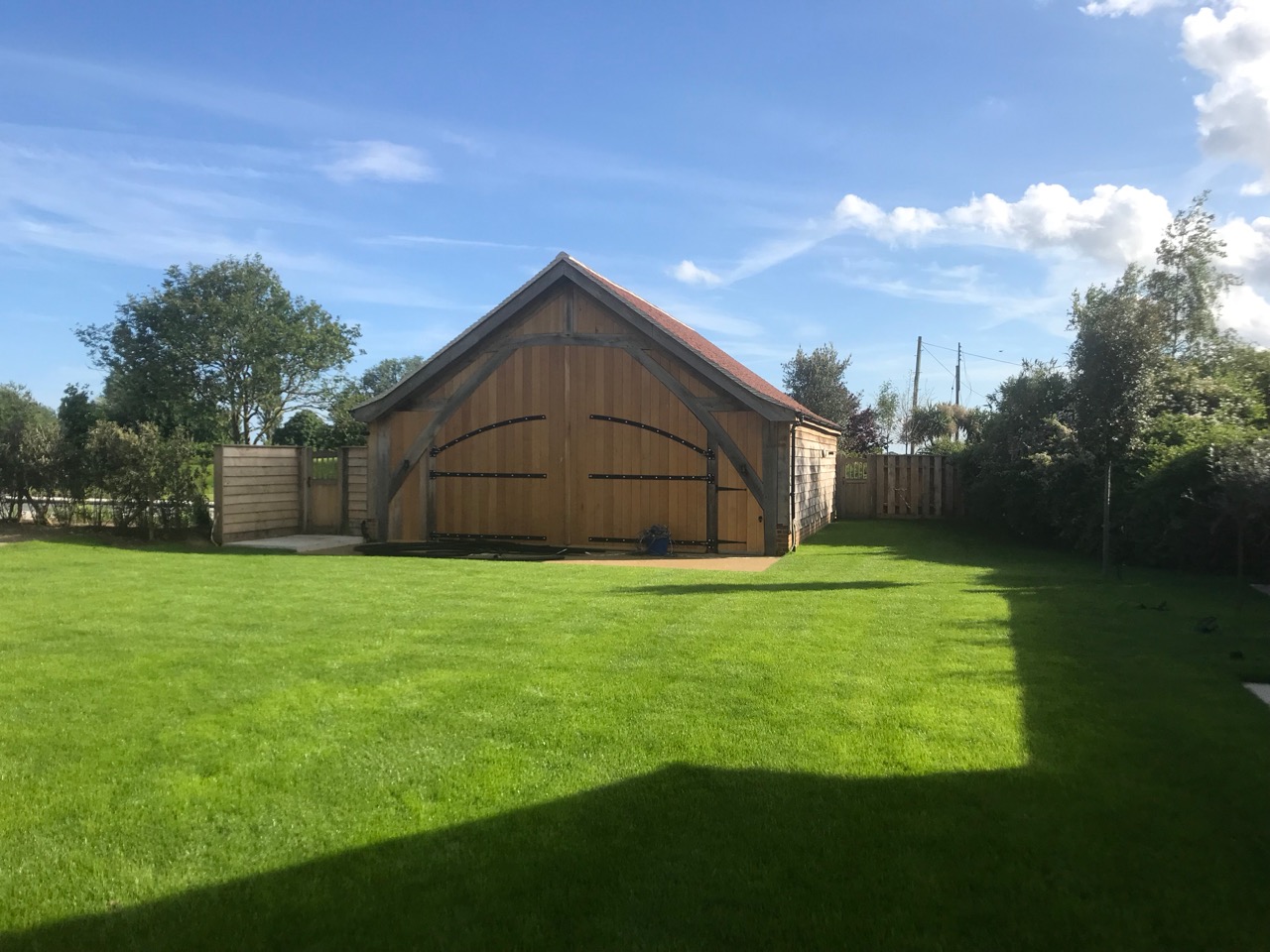 View of river and boat shed