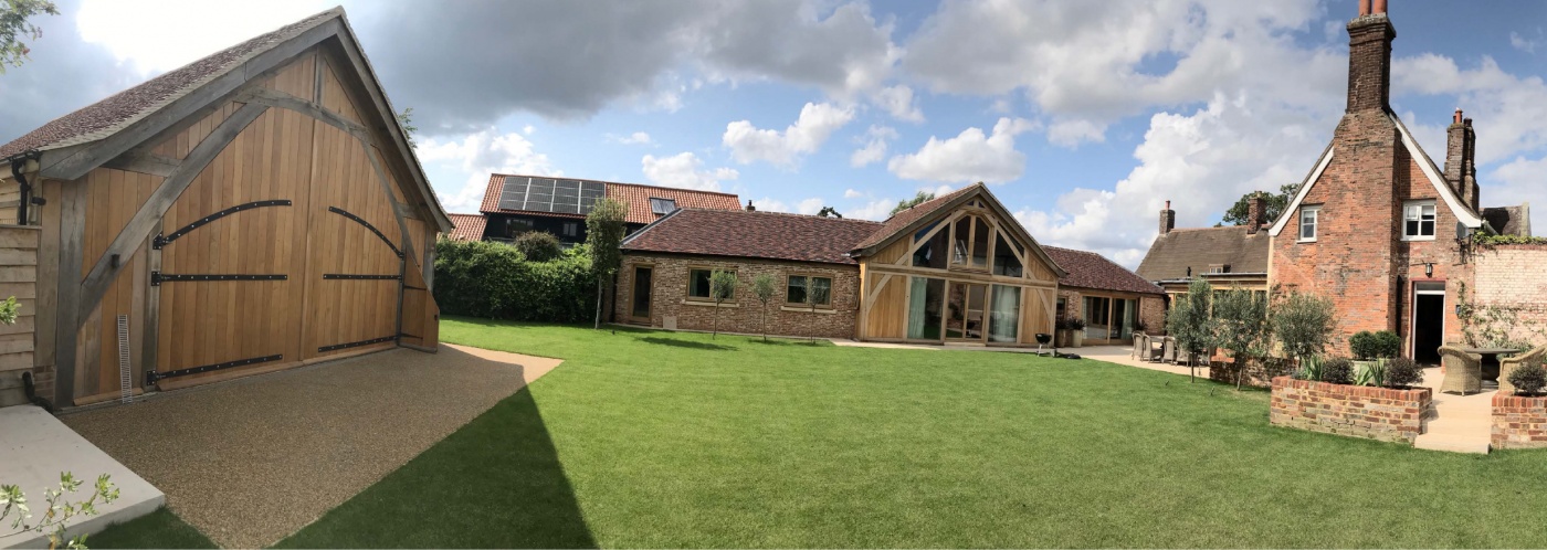 Timber frame buildings in location of Great Barns destroyed in 1960